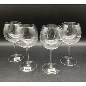 VTG MILLER ROGASKA Crystal Hand Blown Wine Water Goblets 14 oz Set of 4 MINT NEW